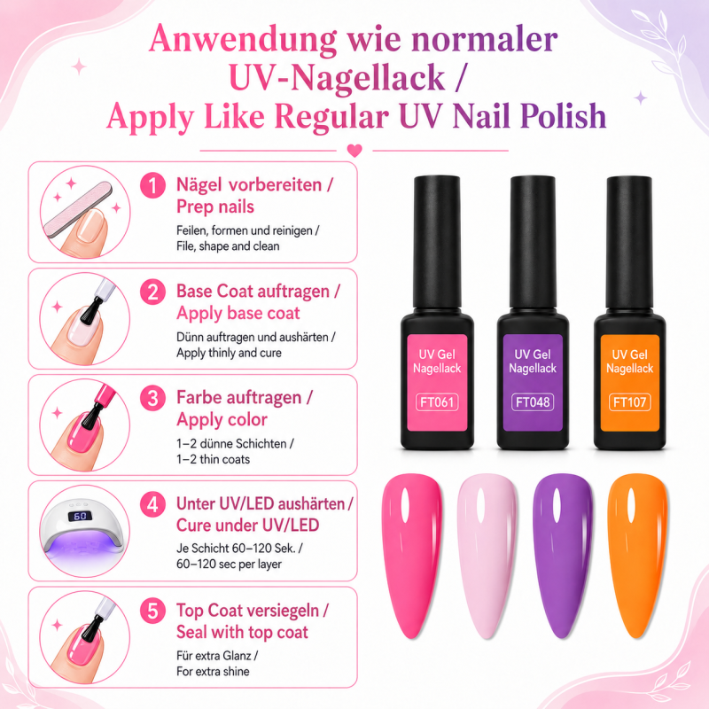 10er UV Nagellack Gel Set Rainbow Shine